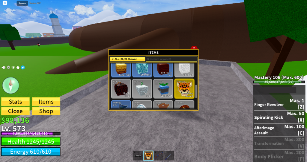 Roblox blox fruits in the inventory - buy Roblox accounts