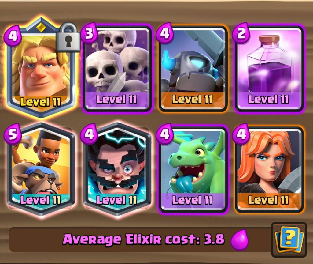 A pre-build deck featuring Golden Knight - buy Clash Royale accounts