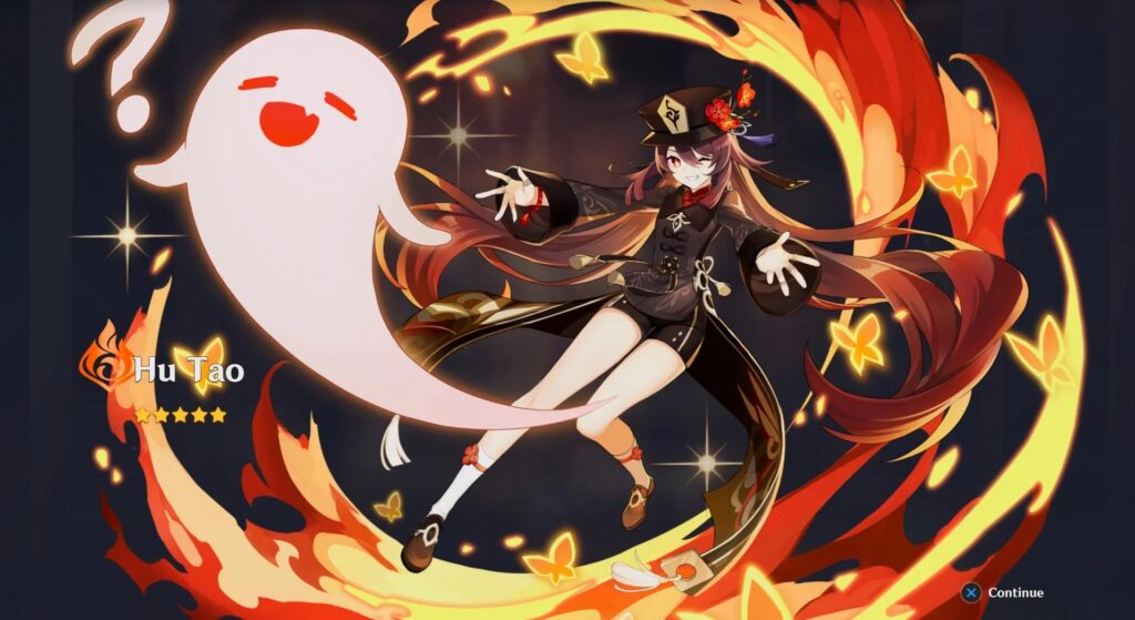 Hu Tao being pulled - buy Genshin Impact accounts